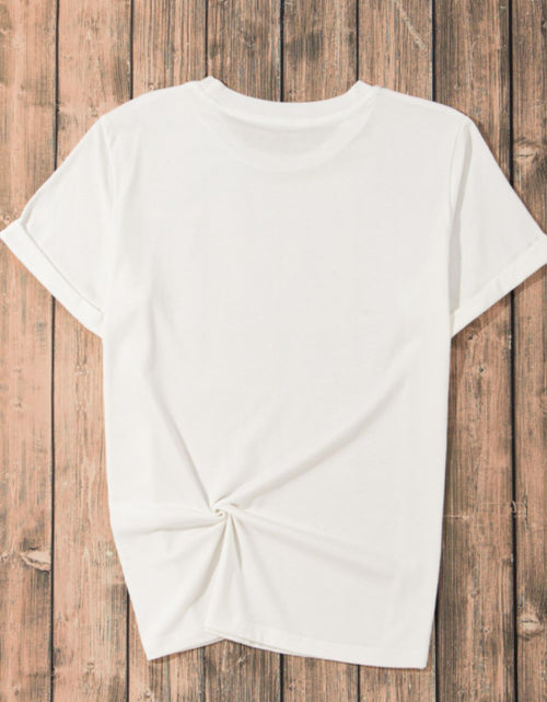 Load image into Gallery viewer, Sequin Strawberry Crew Neck Short Sleeve T Shirt
