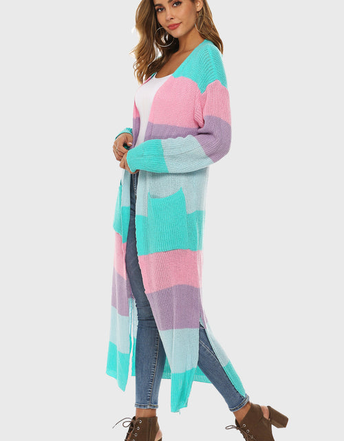 Load image into Gallery viewer, Color Block Long Sleeve Pocketed Cardigan
