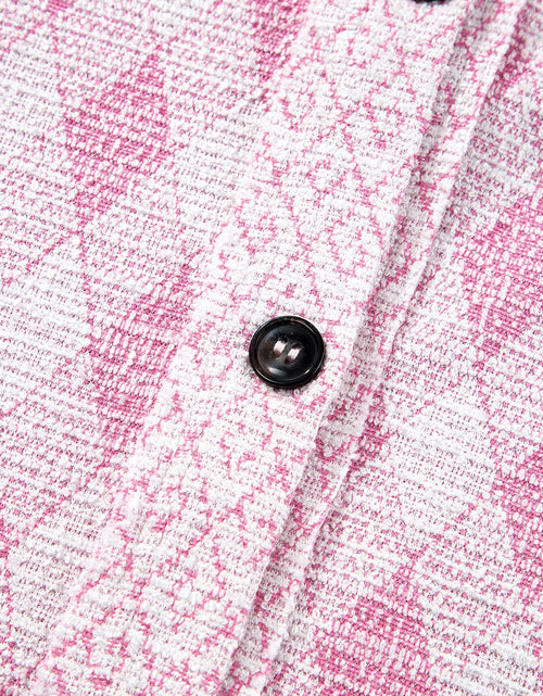 Load image into Gallery viewer, Geometric Print Textured Flap Pocket Shacket
