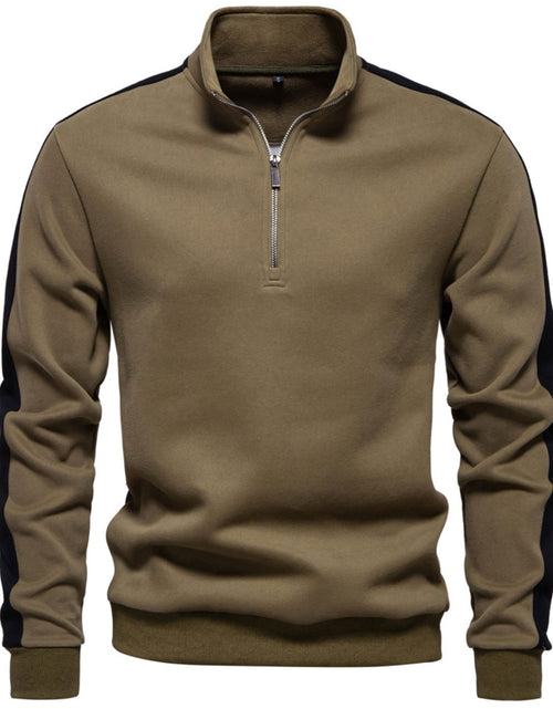 Load image into Gallery viewer, Men's Contrast Striped Long Sleeve Sweatshirt
