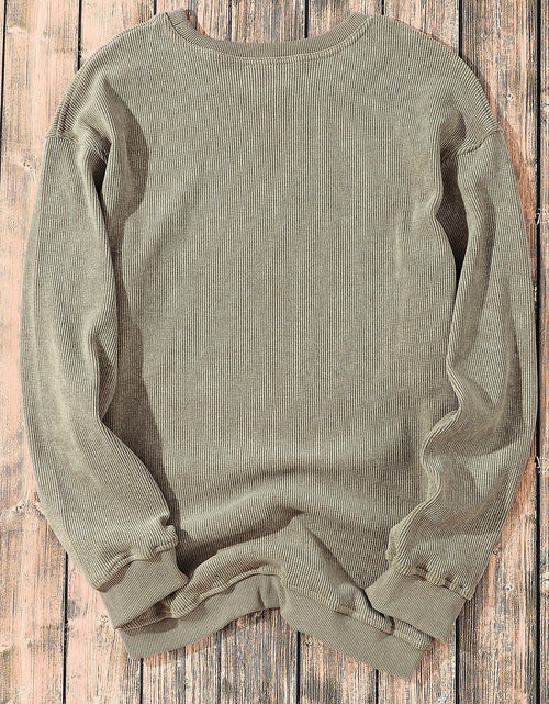 Load image into Gallery viewer, Lucky Clover Sequin Round Neck Sweatshirt
