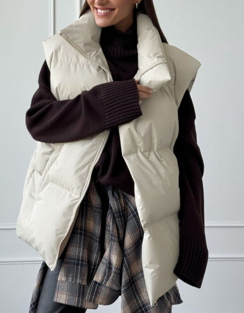 Load image into Gallery viewer, Zip Up Turtleneck Vest Coat

