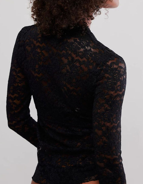 Load image into Gallery viewer, V-Neck Long Sleeve Lace Top
