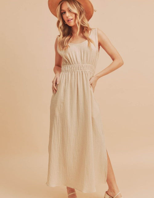 Load image into Gallery viewer, Aemi + Co Side Slit Round Neck Sleeveless Tank Dress
