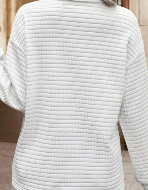 Load image into Gallery viewer, Texture Johnny Collar Long Sleeve Sweatshirt
