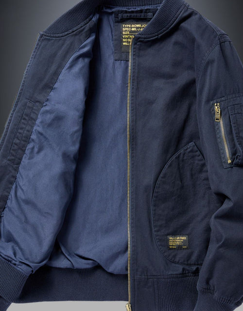 Load image into Gallery viewer, Men's Plus Size Zip Up Baseball Collar Bomber Jacket
