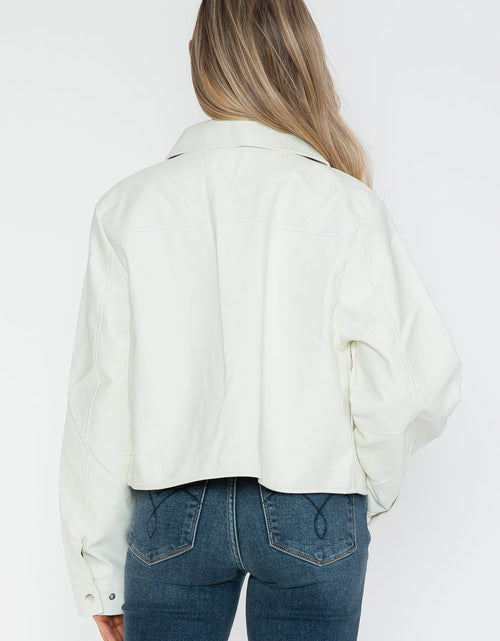 Load image into Gallery viewer, Snobbish Snap Down Long Sleeve PU Leather Jacket
