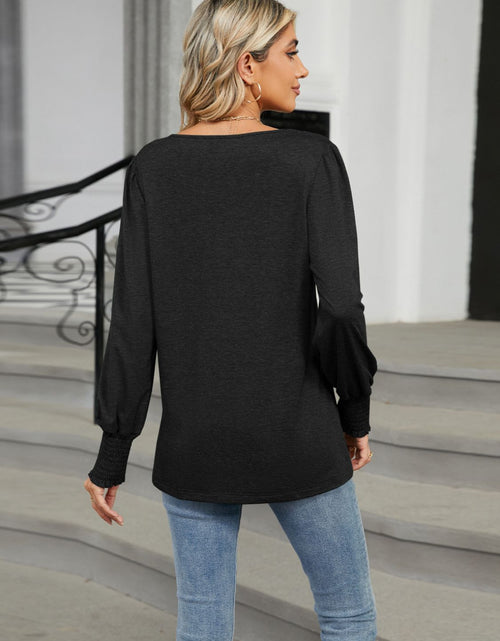 Load image into Gallery viewer, V-Neck Lantern Sleeve T-Shirt

