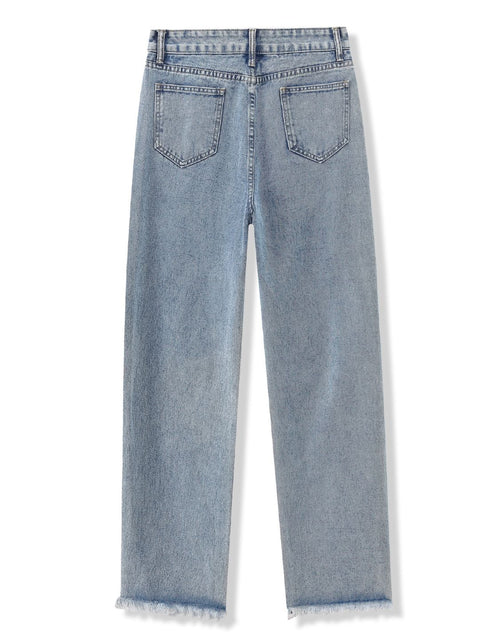 Load image into Gallery viewer, Distressed Raw Hem Jeans
