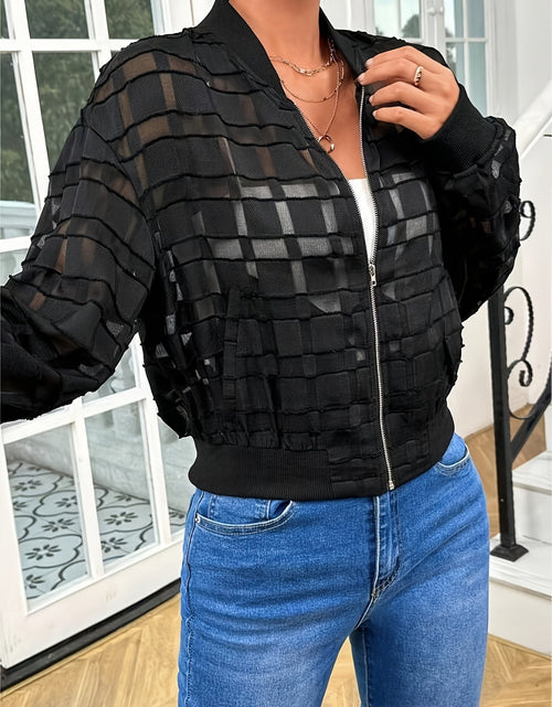 Load image into Gallery viewer, Zip Up Baseball Collar Outerwear
