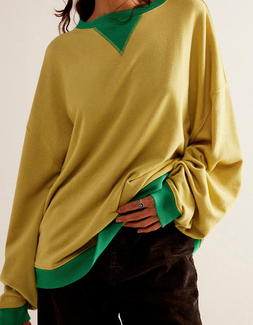 Load image into Gallery viewer, Mandy Contrast Trim Round Neck Long Sleeve Sweatshirt
