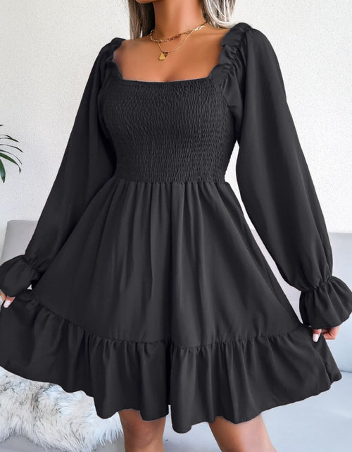 Load image into Gallery viewer, Smocked Flounce Sleeve Square Neck Dress
