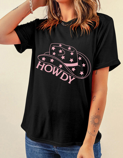 Load image into Gallery viewer, HOWDY Round Neck Short Sleeve T-Shirt
