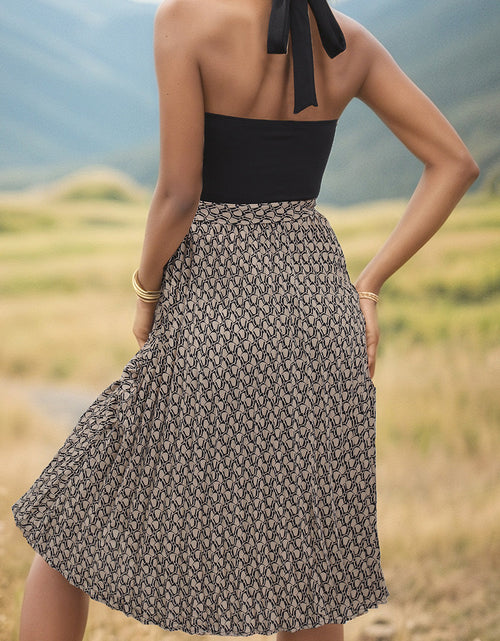 Load image into Gallery viewer, Perfee Crisscross Printed Halter Neck Dress

