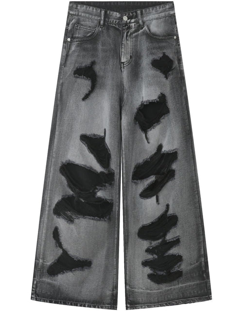 Load image into Gallery viewer, Distressed Wide Leg Jeans with Pockets
