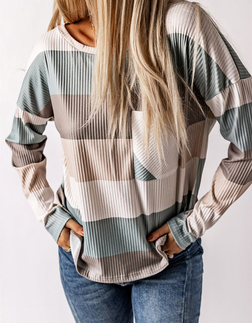 Load image into Gallery viewer, Wide Stripe Top with Pocket
