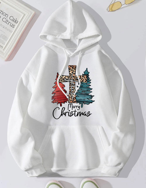 Load image into Gallery viewer, MERRY CHRISTMAS Graphic Drawstring Hoodie
