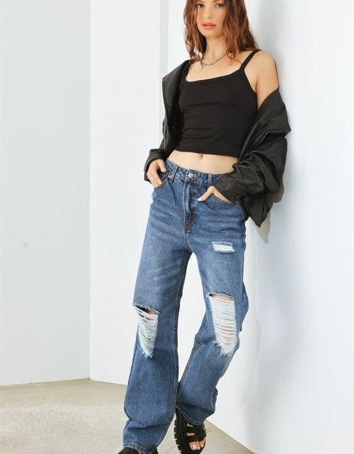 Load image into Gallery viewer, HAMMER COLLECTION Distressed High Waist Jeans
