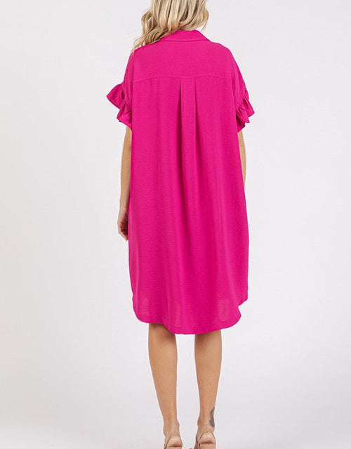 Load image into Gallery viewer, Mittoshop Button Down Flounce Sleeve Dress with Pockets
