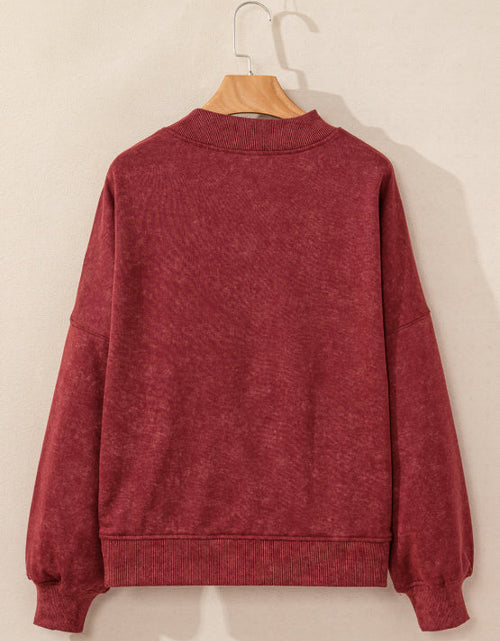 Load image into Gallery viewer, Mock Neck Dropped Shoulder Sweatshirt

