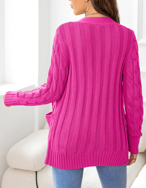 Load image into Gallery viewer, Button Down Cable-Knit Cardigan

