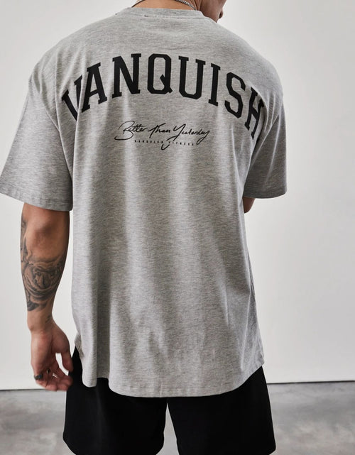 Load image into Gallery viewer, Men's Plus Size Letter Graphic Round Neck Half Sleeve T-Shirt
