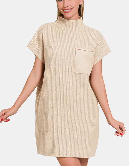 Load image into Gallery viewer, Zenana Short Sleeve Sweater Mini Dress
