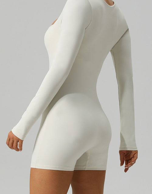 Load image into Gallery viewer, Square Neck Long Sleeve Active Romper
