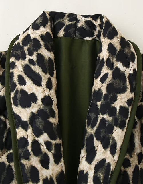 Load image into Gallery viewer, Leopard Open Front Long Sleeve Outerwear
