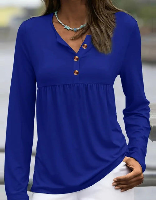 Load image into Gallery viewer, Half Button Long Sleeve T-Shirt
