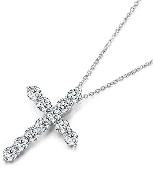 Load image into Gallery viewer, White Gold Cubic Zirconia Cross Necklaces for Women by Hollywood Sensation®
