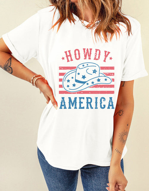 Load image into Gallery viewer, Graphic Round Neck Short Sleeve T-Shirt

