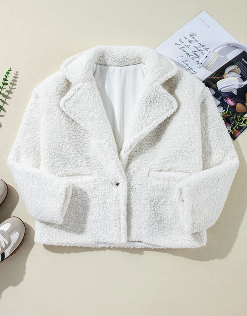 Load image into Gallery viewer, Fuzzy One Button Long Sleeve Jacket
