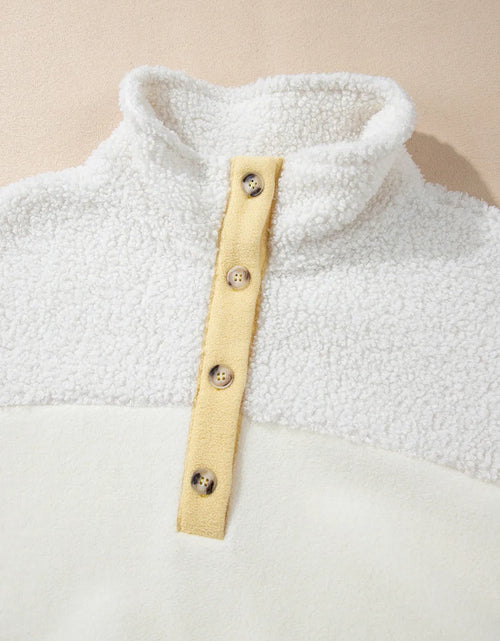 Load image into Gallery viewer, Mock Neck Long Sleeve Sherpa Sweatshirt
