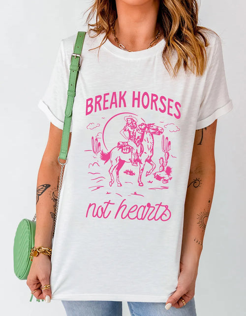 Load image into Gallery viewer, Graphic Round Neck Short Sleeve T-Shirt
