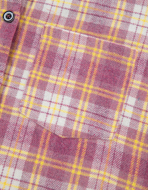 Load image into Gallery viewer, Plaid Collared Neck Button Up Shacket
