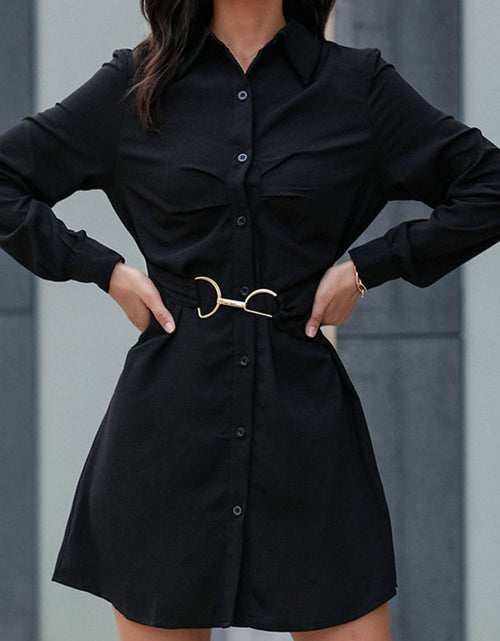 Load image into Gallery viewer, Perfee Belted Mini Shirt Dress
