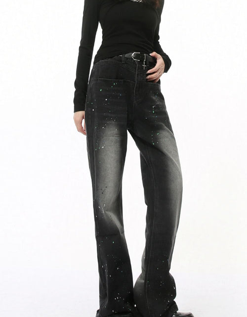 Load image into Gallery viewer, Splash Ink Washed Jeans with Pockets
