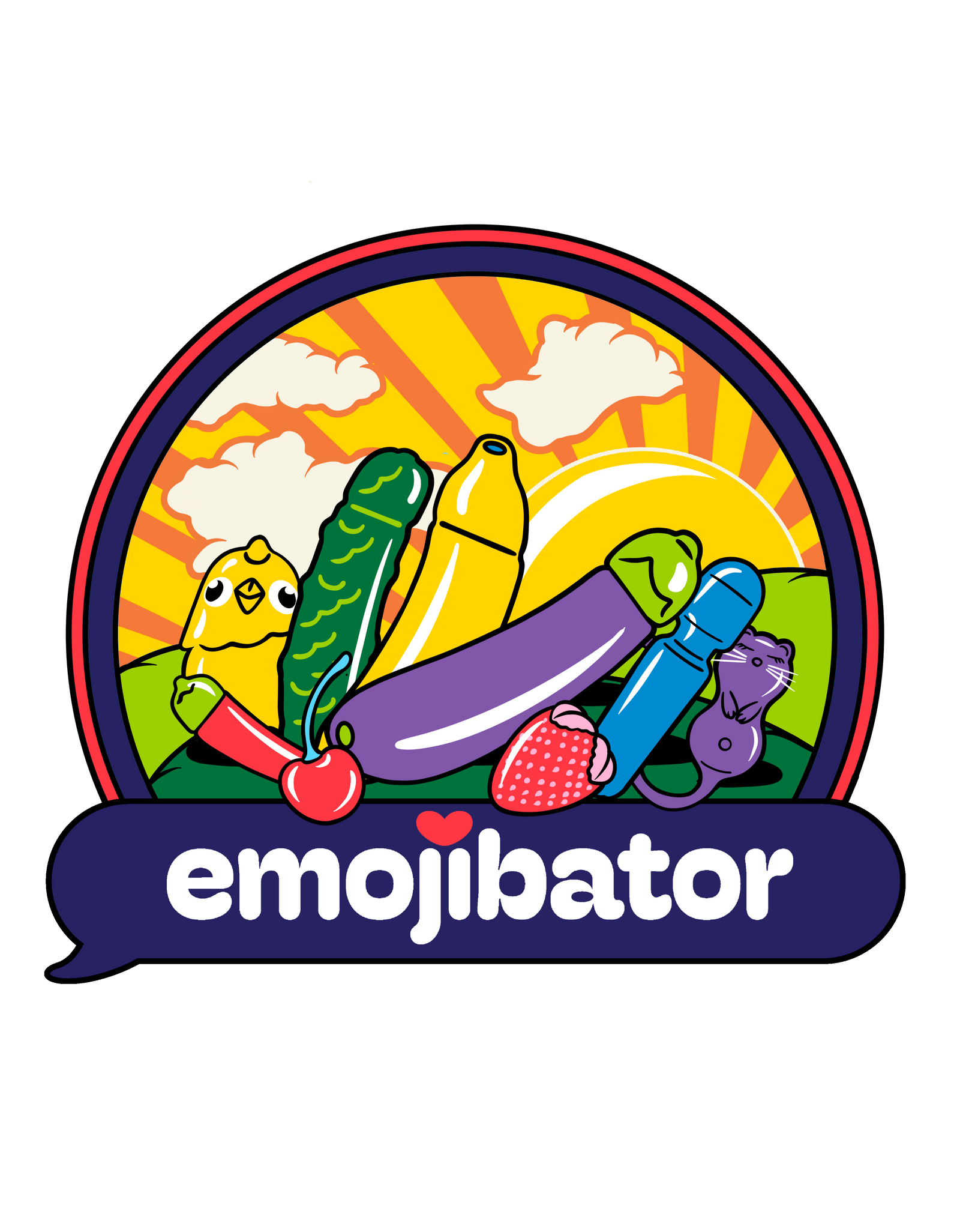Emojibator Sunset Vibes Sticker by Emojibator
