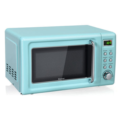 Load image into Gallery viewer, 700W Retro Countertop Microwave Oven with 5 Micro Power and Auto Cooking Function-Green
