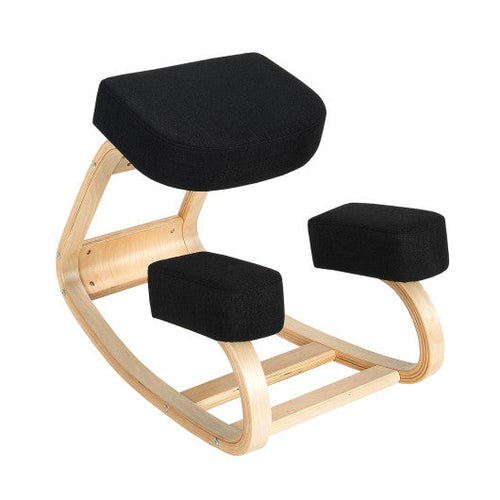 Load image into Gallery viewer, Ergonomic Kneeling Chair Rocking Office Desk Stool Upright Posture-Black
