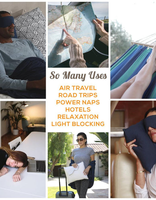 Load image into Gallery viewer, Escape Sleep Mask in Navy Blue by HappyLuxe
