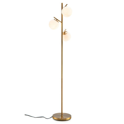 Load image into Gallery viewer, 3-Globe Floor Lamp with Foot Switch and Bulb Bases-Golden
