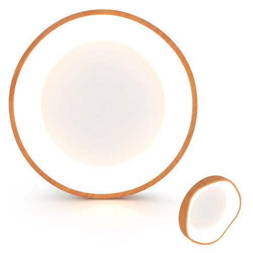 Load image into Gallery viewer, 24W Modern LED Mount Ceiling Light with Wood Pattern and Metal Frame-Natural

