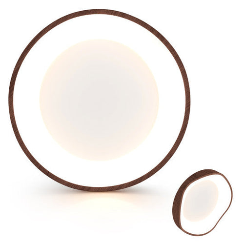 Load image into Gallery viewer, 24W Modern LED Mount Ceiling Light with Wood Pattern and Metal Frame-Brown
