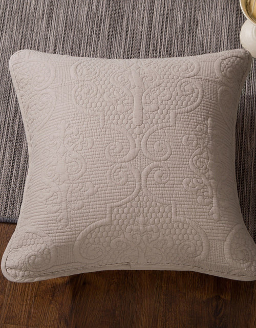 Load image into Gallery viewer, DaDa Bedding Taupe Beige Sand Dollar Floral Cotton Euro Sham 26” x 26” 1-Piece (JHW-585-EURO) by DaDa Bedding Collection
