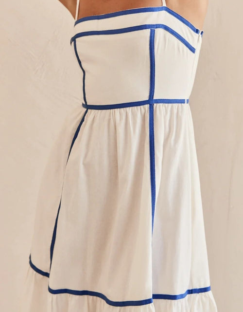 Load image into Gallery viewer, Contrast Trim Square Neck Midi Cami Dress
