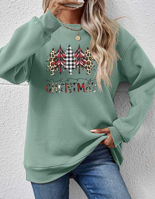 Load image into Gallery viewer, MERRY CHRISTMAS Round Neck Long Sleeve Sweatshirt
