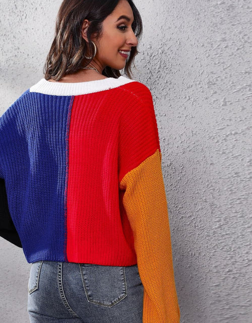 Load image into Gallery viewer, Color Block Ribbed Long Sleeve Cardigan
