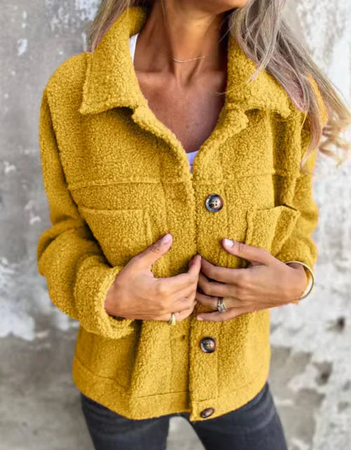 Load image into Gallery viewer, Full Size Fuzzy Button Up Drop Shoulder Jacket
